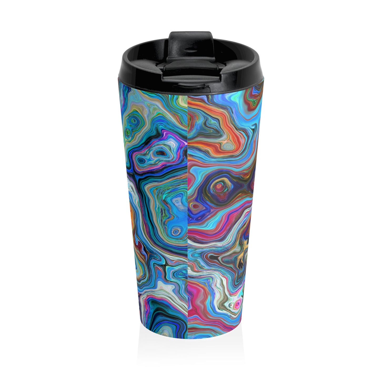 Trippy Liquid - Taza de viaje de acero inoxidable Inovax