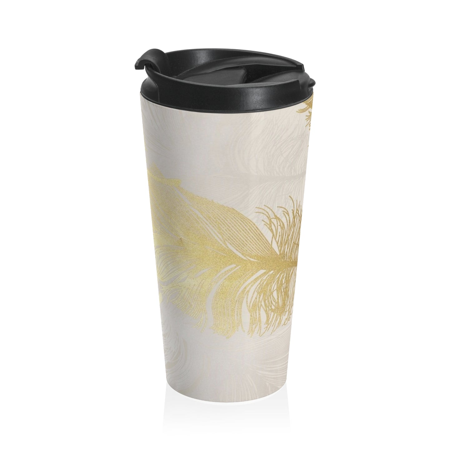 Golden Feathers - Inovax Stainless Steel Travel Mug