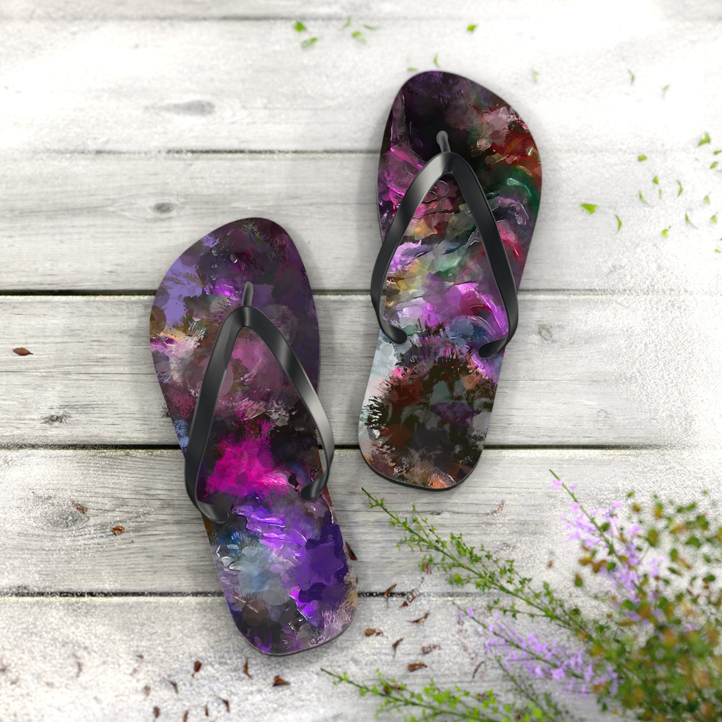 Purple Painting - Inovax Flip Flops