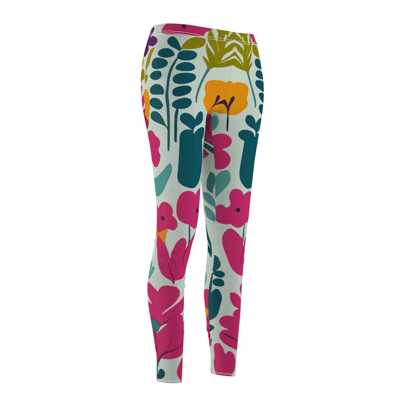 Flores claras - Inovax Leggings Casual corte y costura mujer