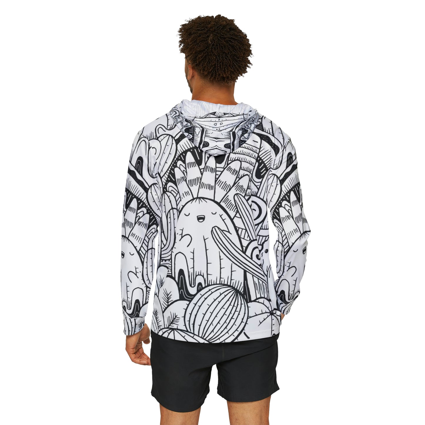 Doodle Cactus - Sudadera con capucha deportiva de calentamiento para hombre