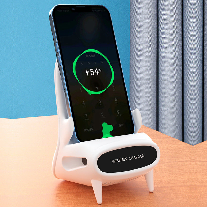 Mini chaise Portable, chargeur sans fil, support de téléphone Portable, chargeur sans fil 10W, Charge rapide, cadeau spécial