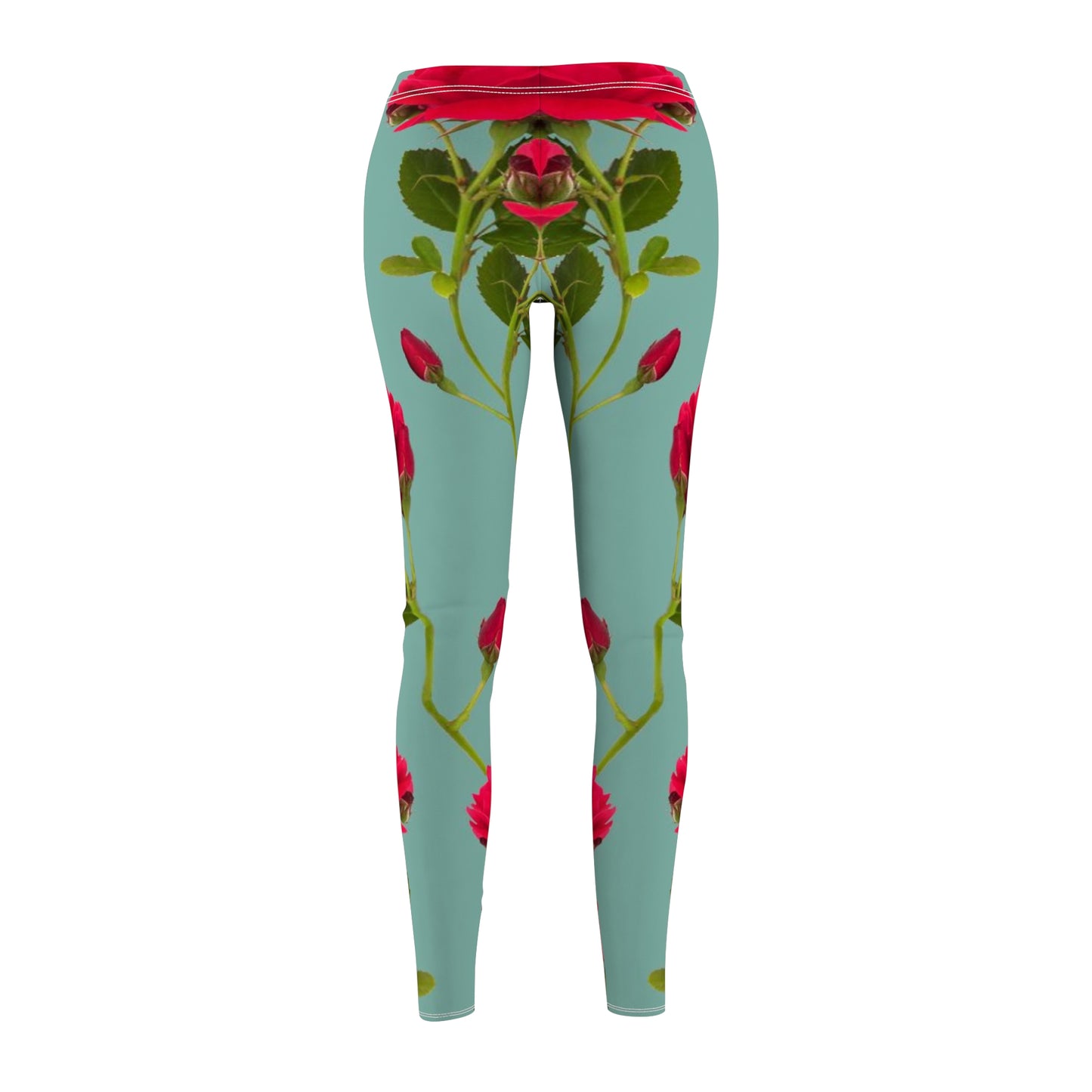 Flores rojas y azules - Leggings Casual Inovax corte y confección mujer