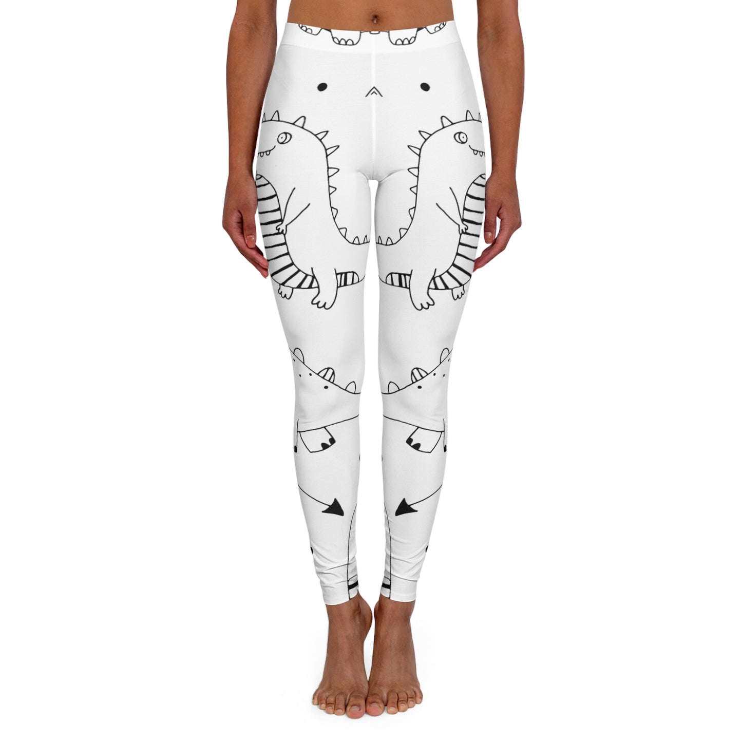 Doodle Dinosours - Leggings de spandex para mujer Inovax