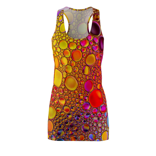 Colores brillantes - Vestido con espalda cruzada cortado y cosido para mujer Inovax