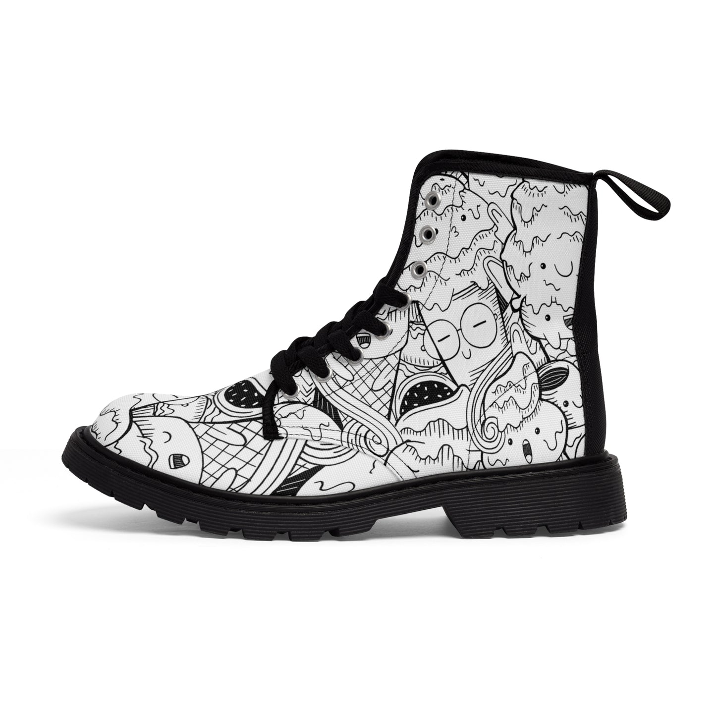 Doodle Icecream - Botas de lona para mujer Inovax