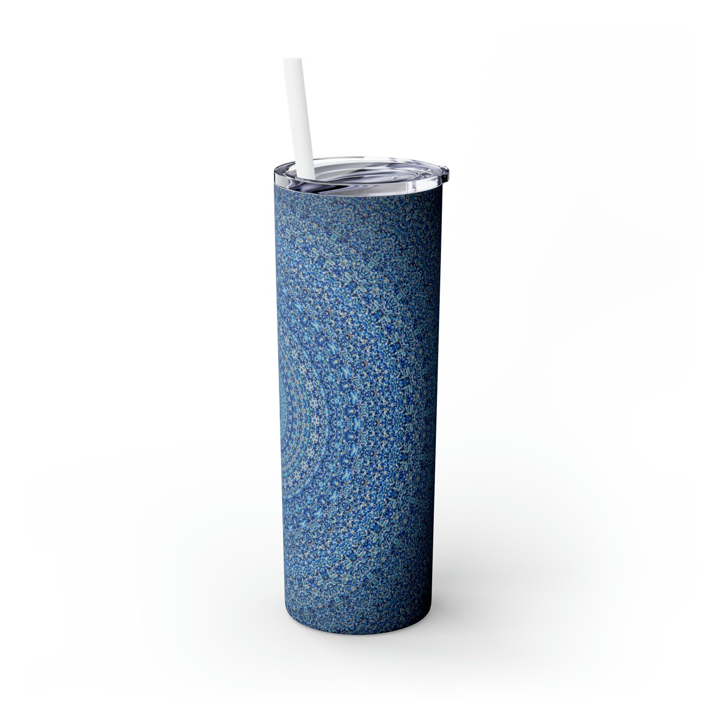 Mandala azul - Vaso delgado con pajita Inovax Maars® de 20 oz