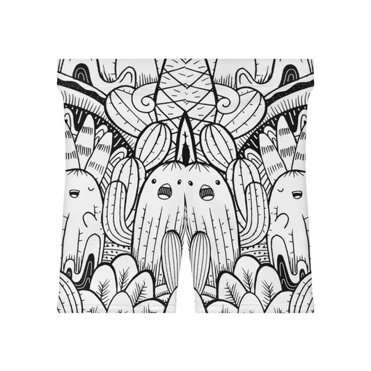 Doodle Cactus - Inovax Women's Biker Shorts