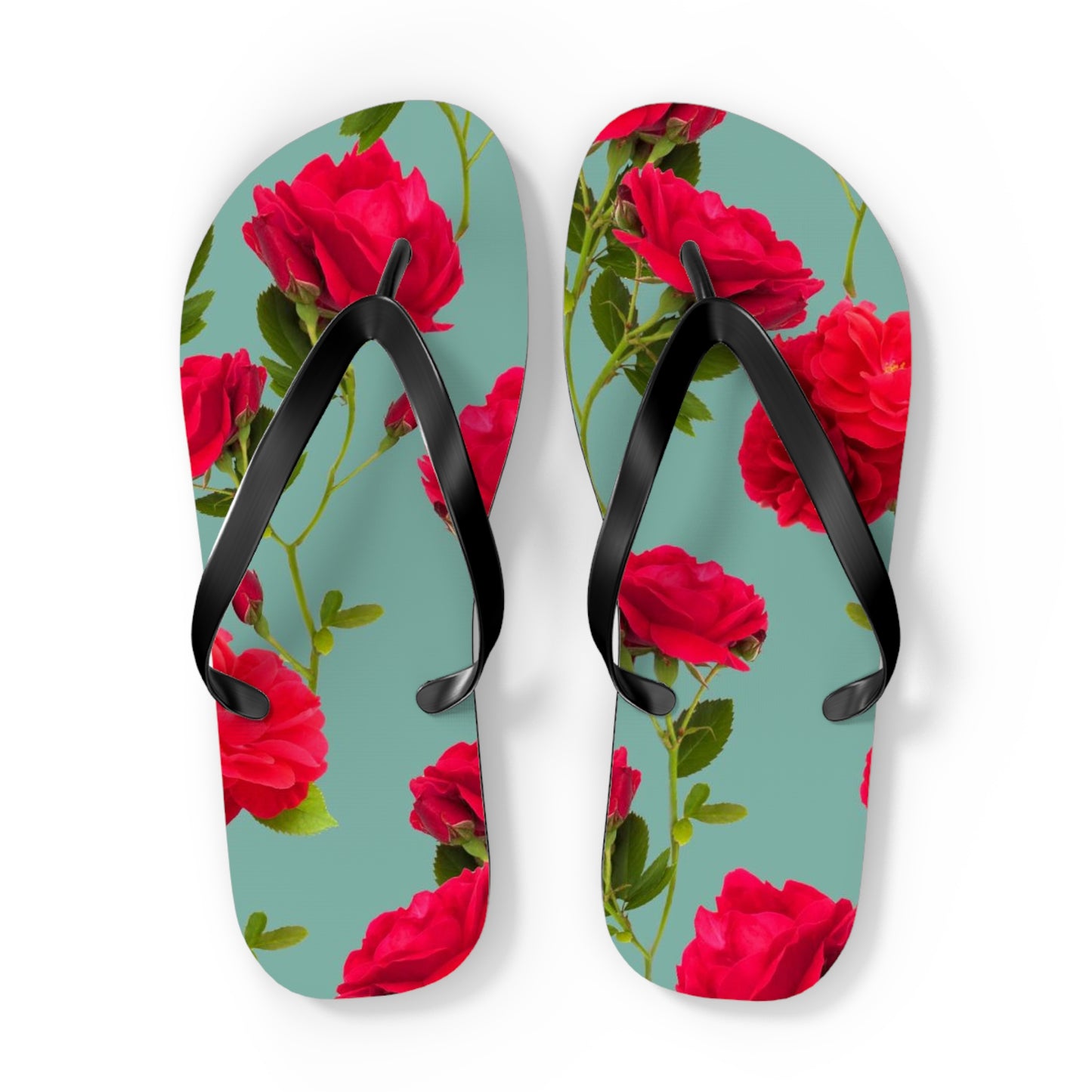 Flores Rojas y Azul - Chanclas Inovax