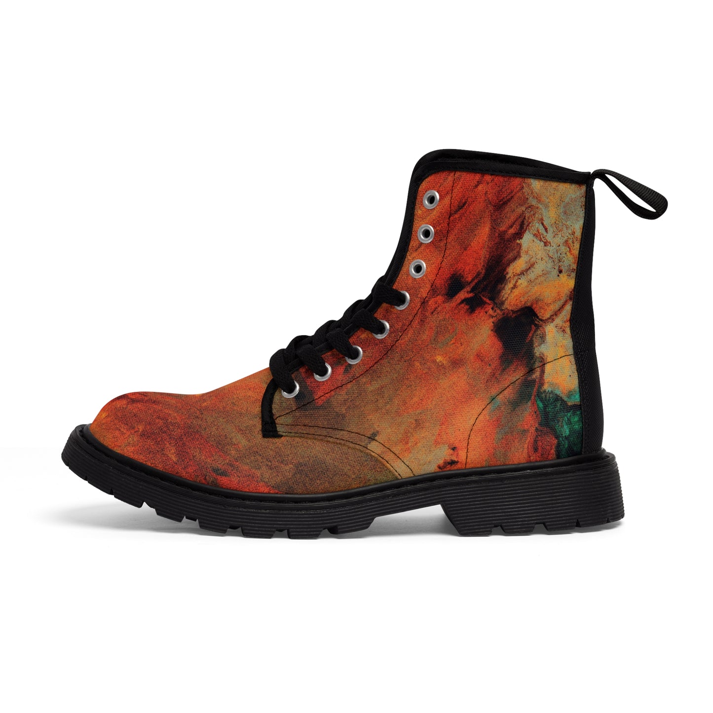 Orange flush - Bottines en toile pour femme Inovax