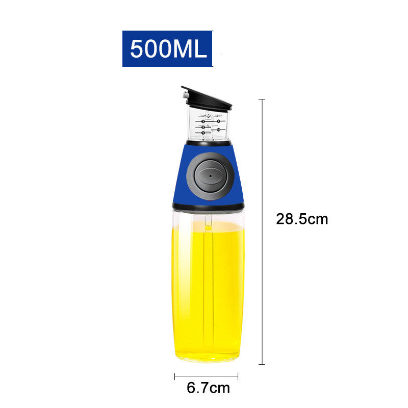 Botella de vidrio medible de 500 ml, botella de aceite, botella de soja, utensilios de cocina