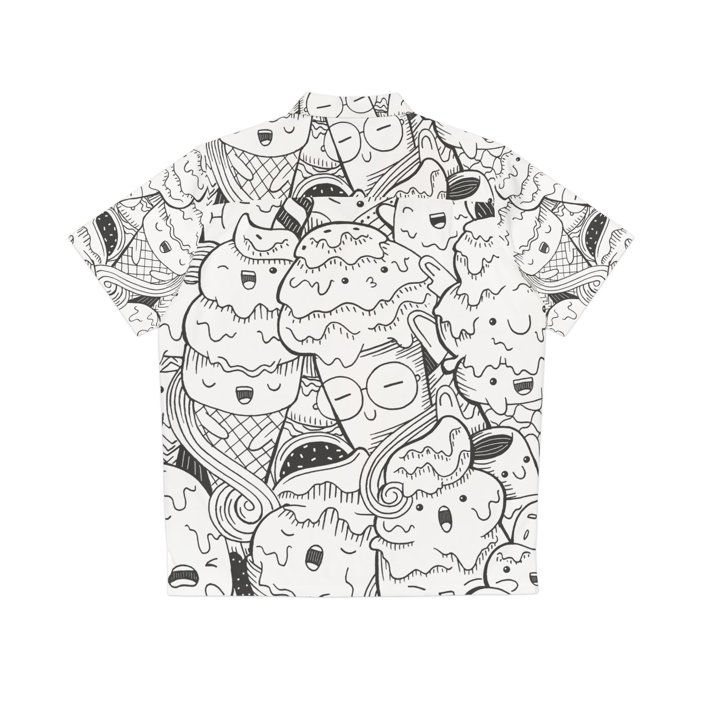 Doodle Icecream - Chemise hawaïenne pour hommes Inovax