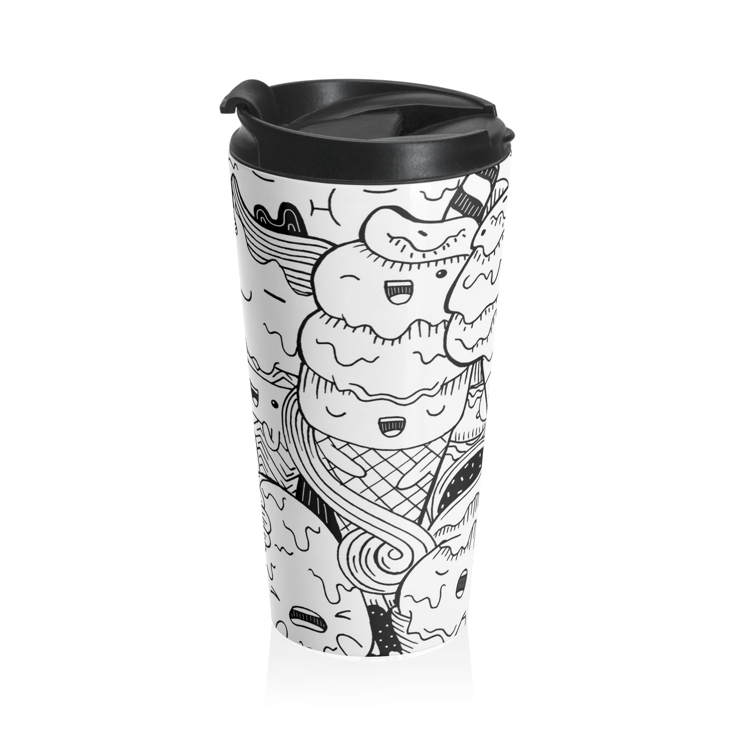 Doodle Icecream - Tasse de voyage en acier inoxydable Inovax