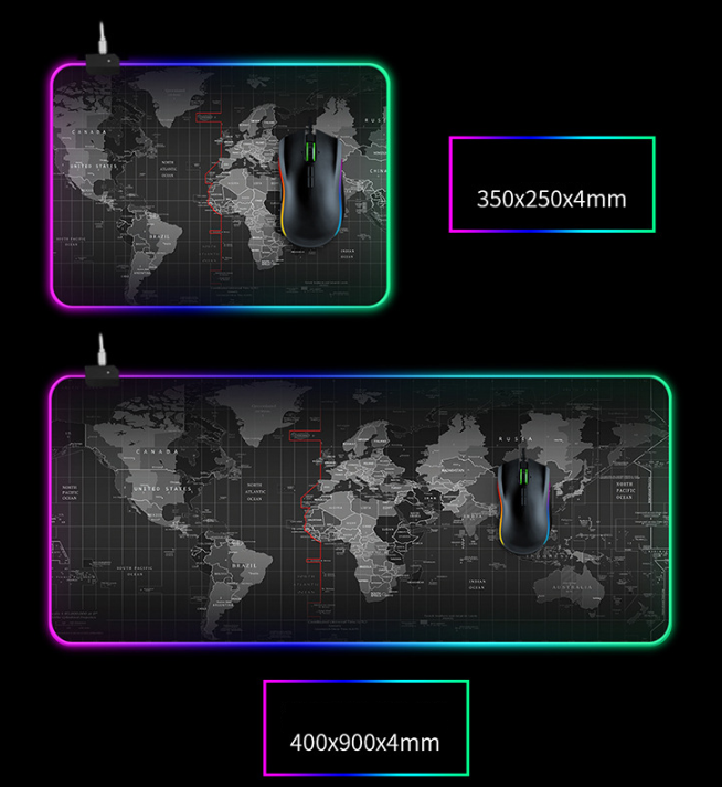 Grand tapis de souris de jeu RGB, grand tapis de souris pour ordinateur, rétro-éclairage Led, Surface XXL, pour clavier et bureau