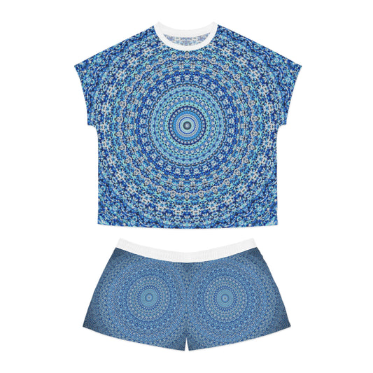 Blue Mandala - Inovax Women's Short Pajama Set 