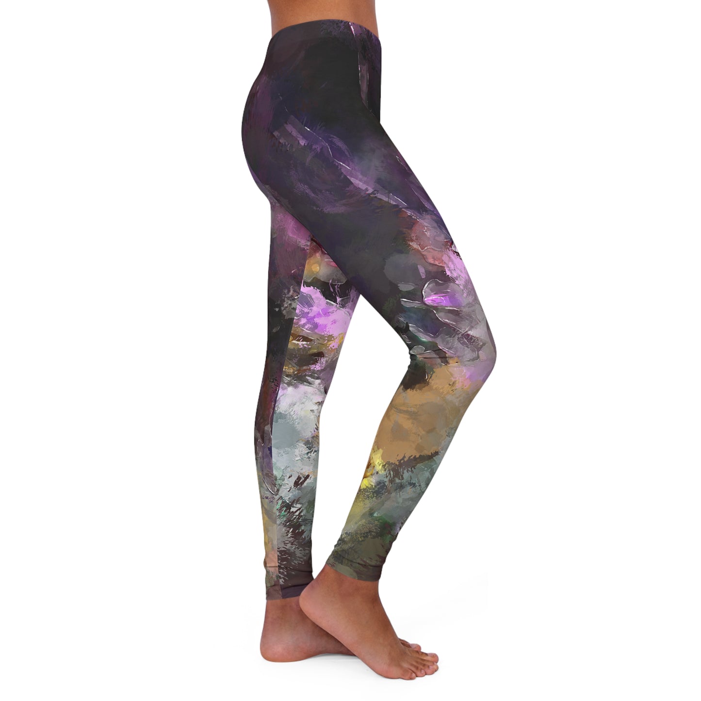 Pintura morada - Leggings de spandex para mujer Inovax