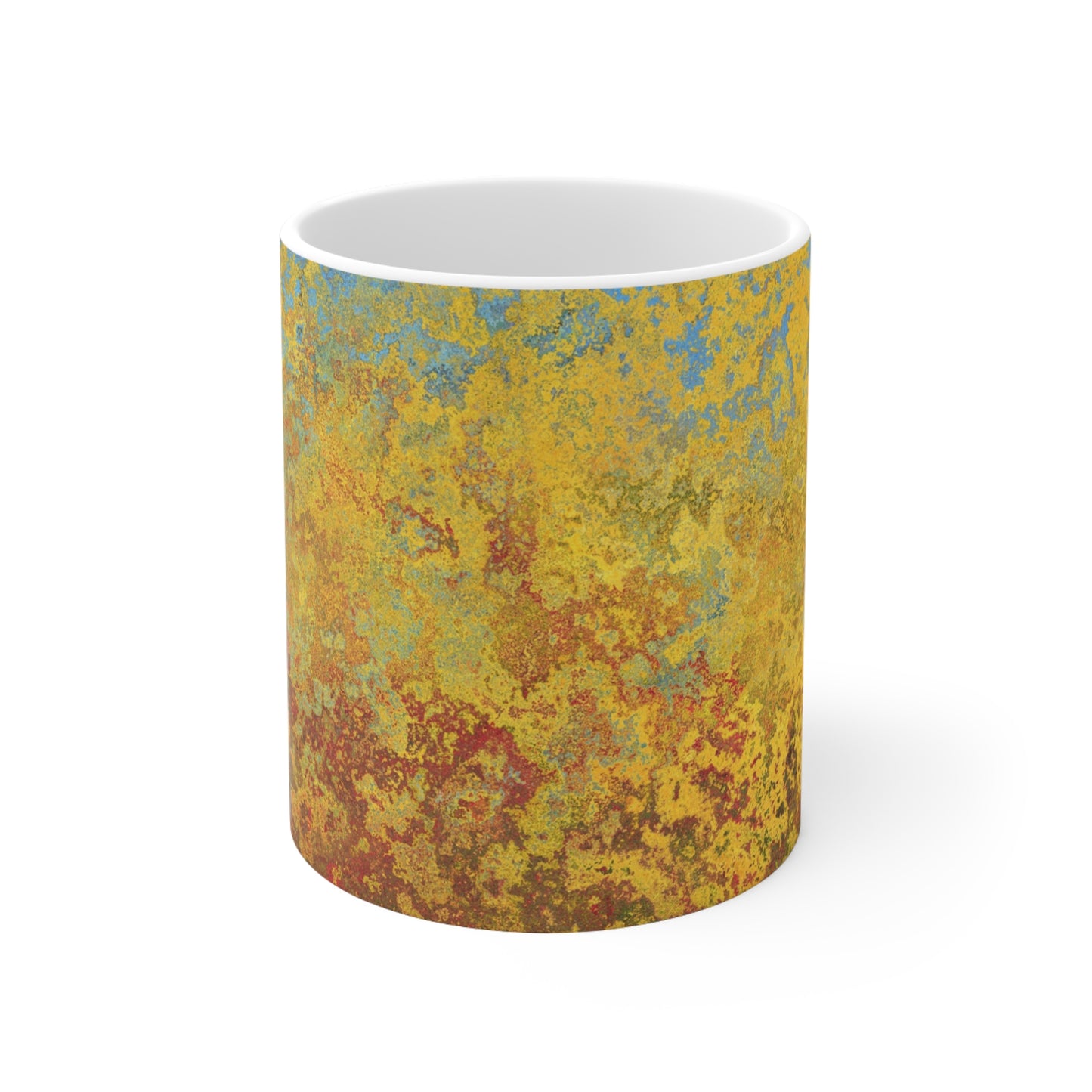 Gold and blue spots - Inovax Ceramic Mug 11oz