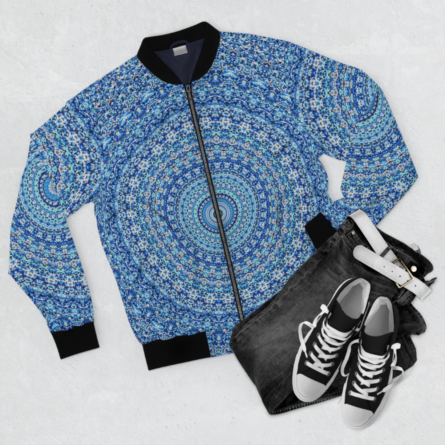 Mandala Bleu - Blouson Bomber Inovax pour Homme