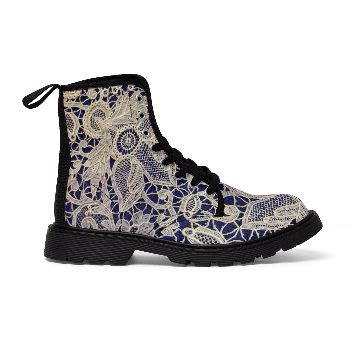 Doré et Bleu - Bottines en Toile pour Femme Inovax