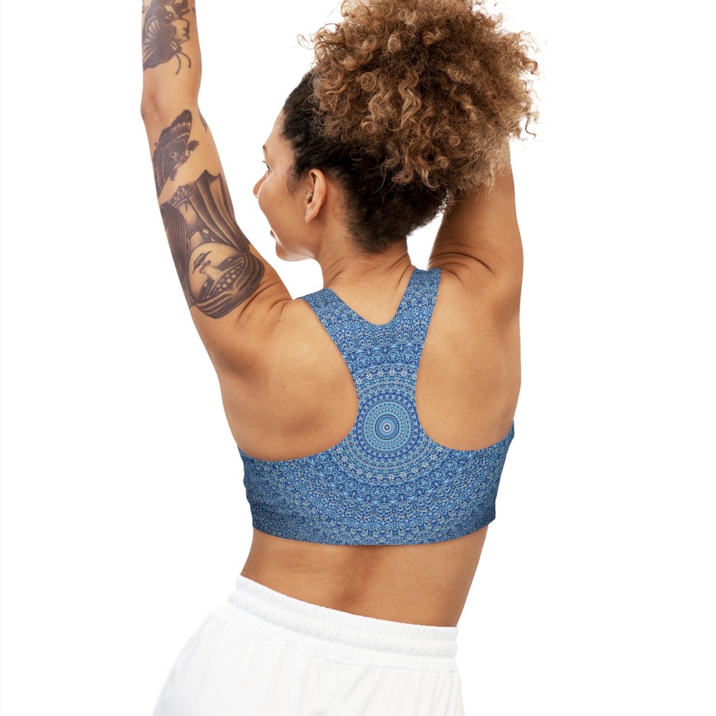 Mandala bleu - Soutien-gorge de sport sans couture Inovax