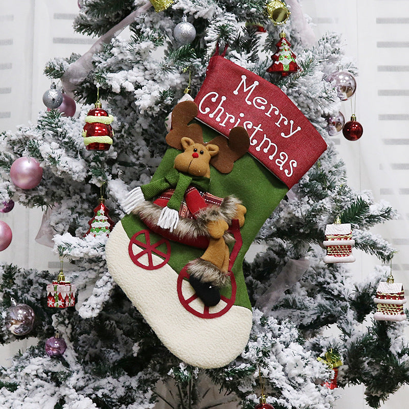 Adornos de calcetín navideño Bolsa de calcetín colgante Bolsa de calcetín navideño de dulces