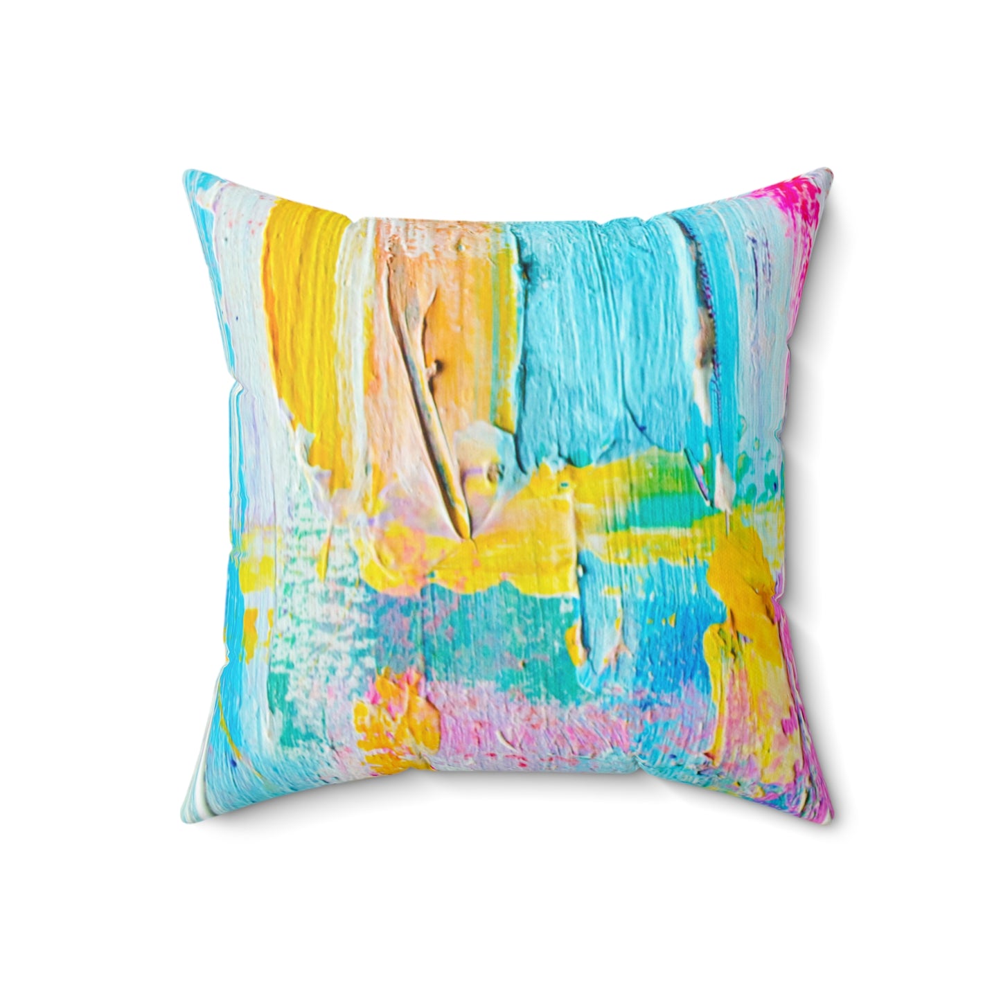 Colores pastel - Almohada cuadrada de poliéster hilado Inovax