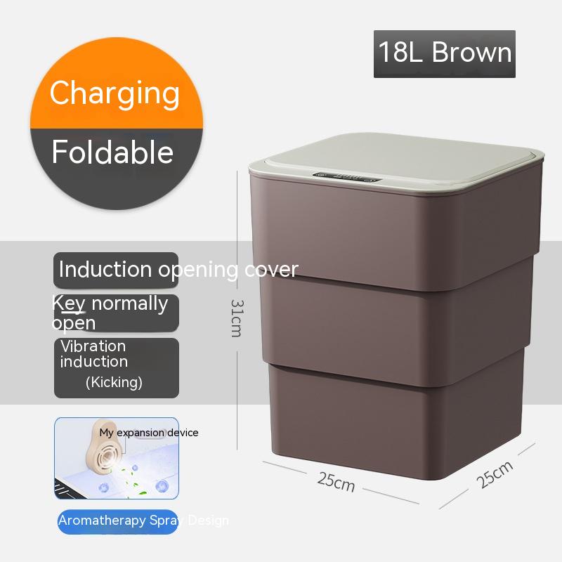 Poubelle intelligente avec couvercle pour chambre à coucher et salon, boîte de rangement de cuisine, poubelle à induction, petite boîte de voiture, poubelle intelligente automatique Smart Trash Bin