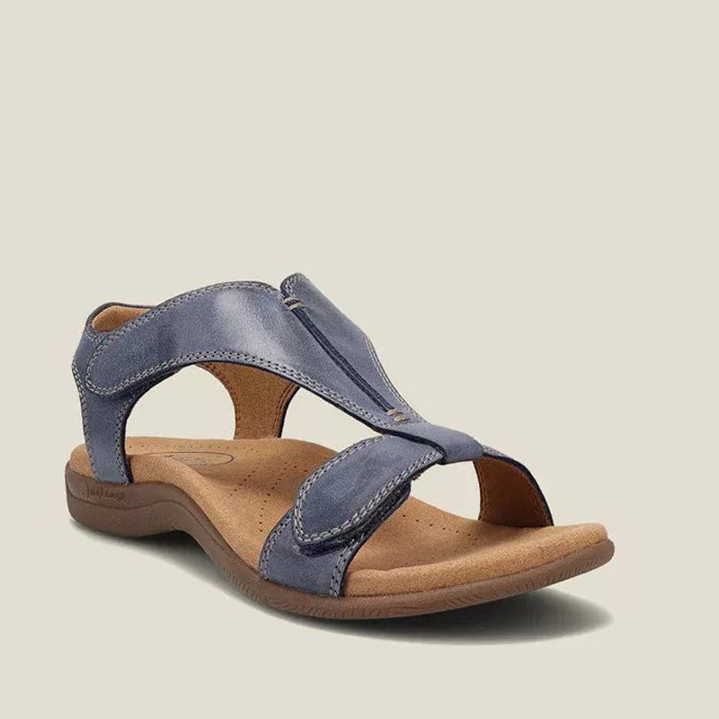 Sandalias con correa de velcro y cuña de plataforma para mujer con hebilla de velcro de suela gruesa grande