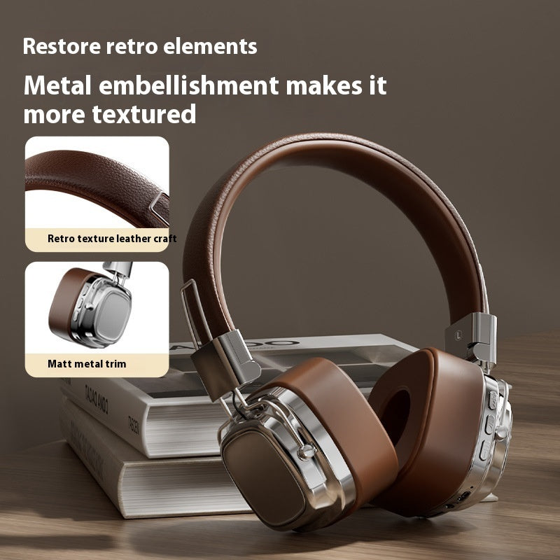 Auriculares inalámbricos retro con refuerzo de graves dinámicos montados en la cabeza Bluetooth 5.3