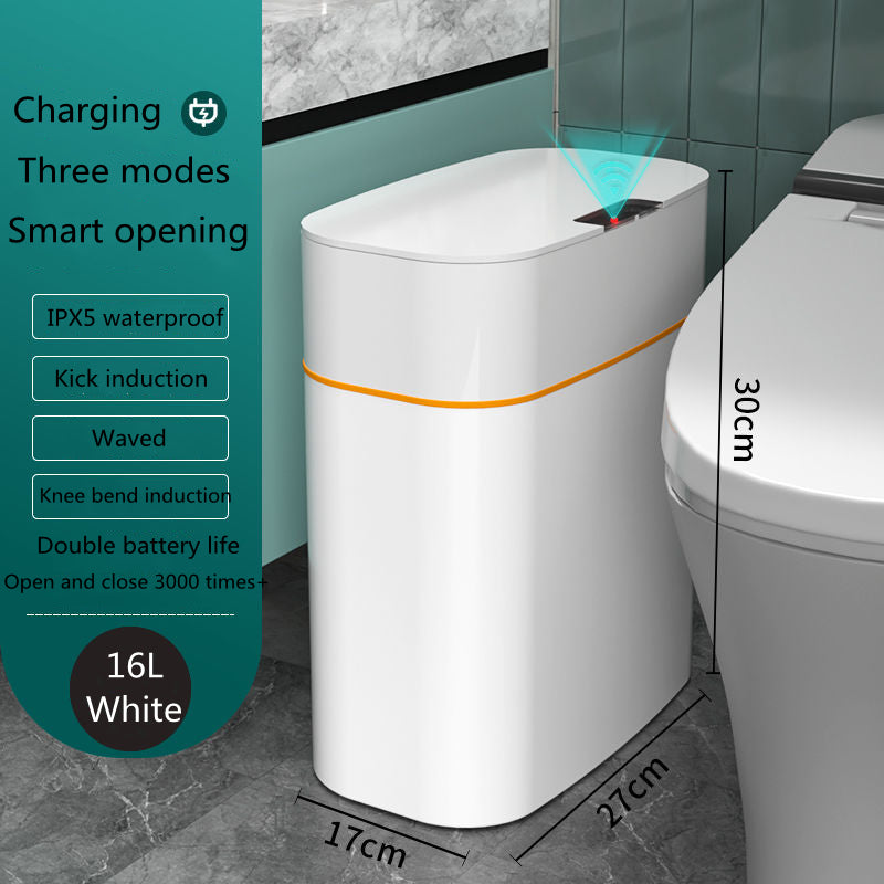 Poubelle intelligente avec couvercle pour chambre à coucher et salon, boîte de rangement de cuisine, poubelle à induction, petite boîte de voiture, poubelle intelligente automatique Smart Trash Bin