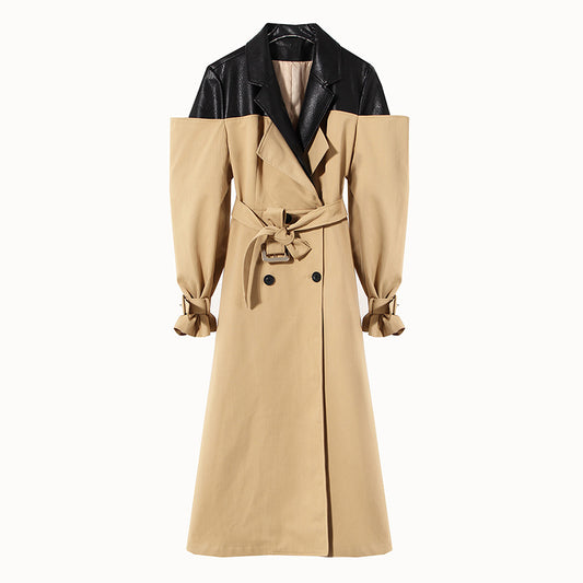 Manteau croisé à double boutonnage pour femme