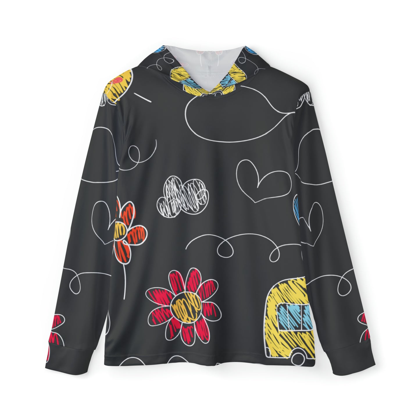 Kids Doodle Playground - Sudadera con capucha deportiva para calentamiento para hombre