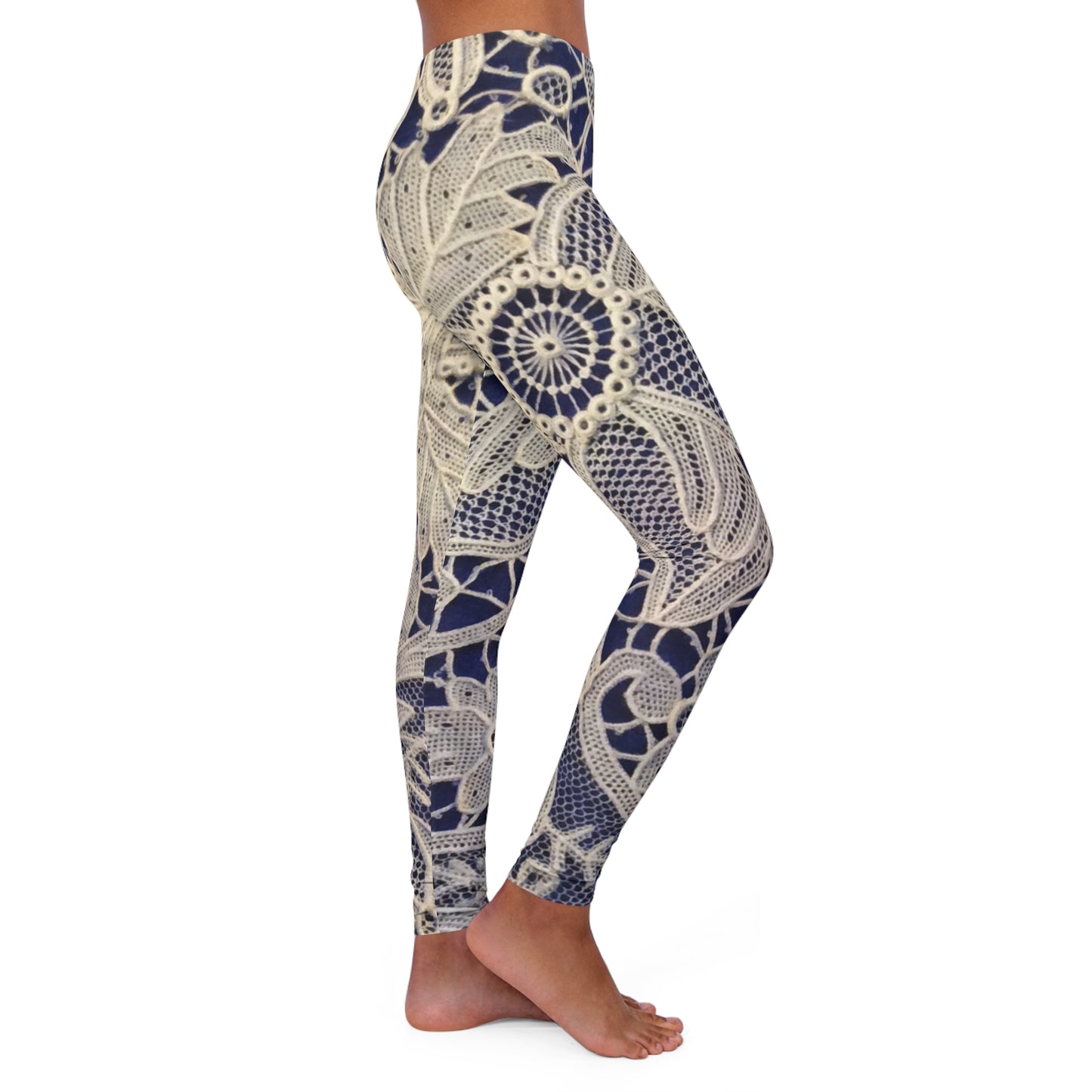 Dorado y azul - Leggings de spandex para mujer Inovax