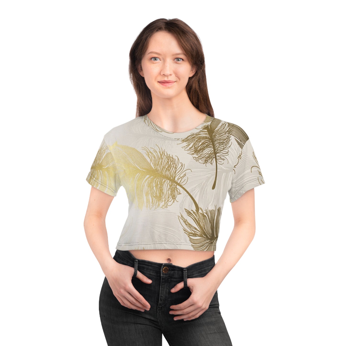 Plumas doradas - Camiseta corta Inovax