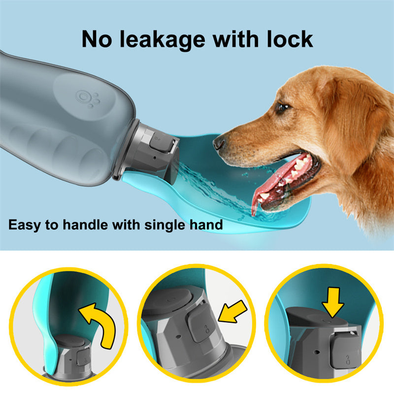 Bouteille d'eau Portable de 800ml pour chiens, haute capacité, étanche, bol à boire pliable pour animaux de compagnie, Golden Retriever, fournitures de marche en plein air, produits pour animaux de compagnie