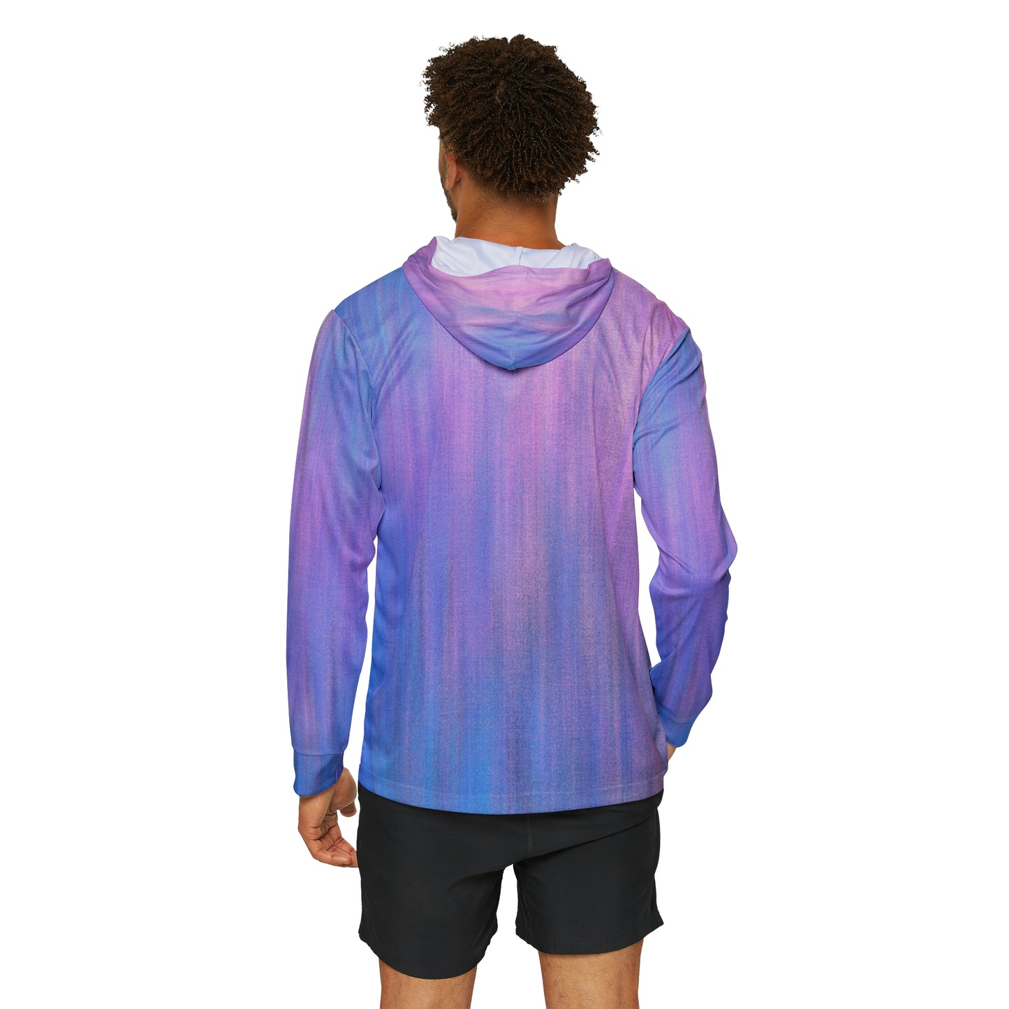 Azul y Morado Metálico - Sudadera con capucha deportiva de calentamiento para hombre