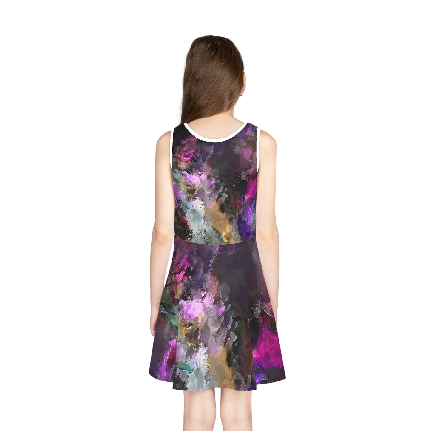 Purple Painting - Inovax Girl's Sleeveless Sundress