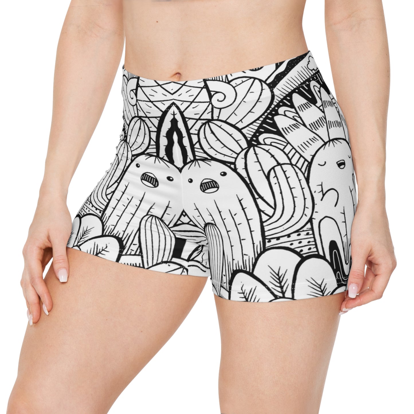 Doodle Cactus - Pantalones cortos Inovax para mujer