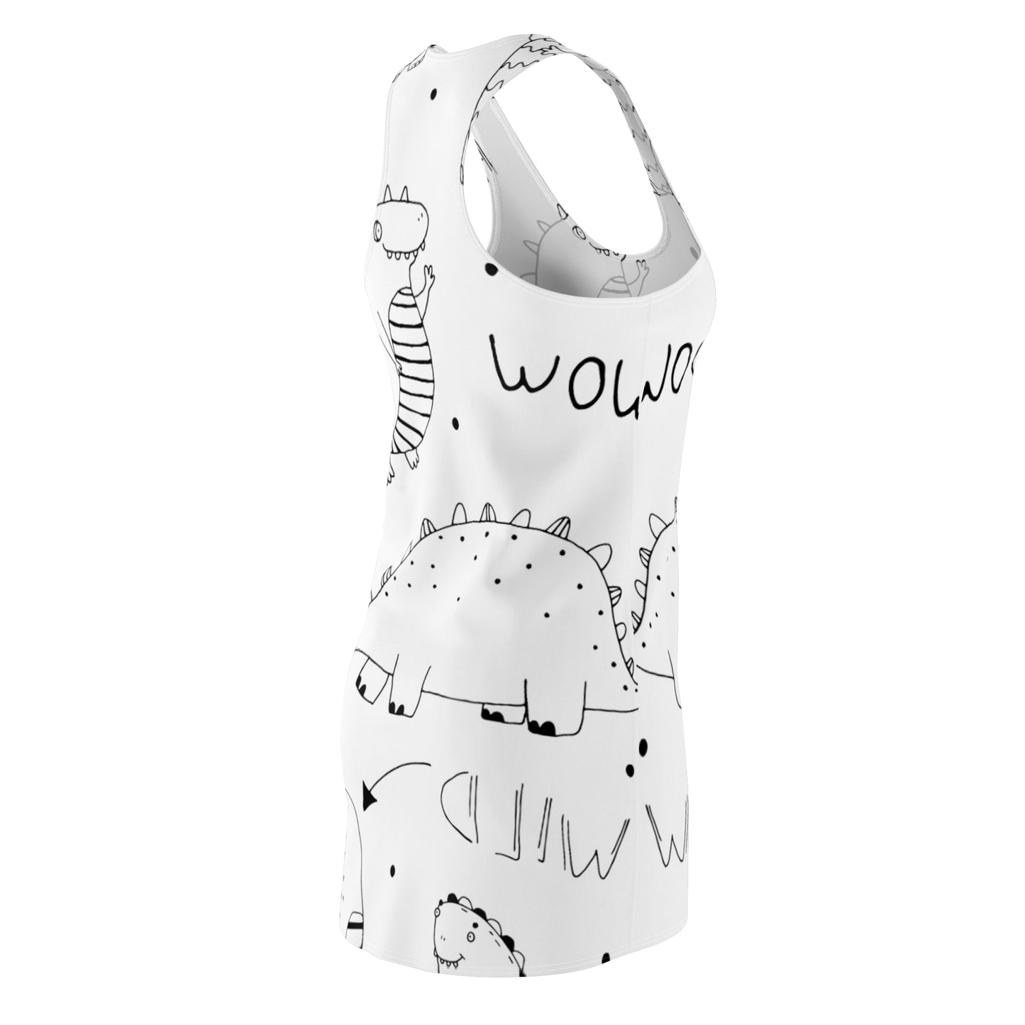 Doodle Dinosours - Inovax Women's Cut & Sew Racerback Dress