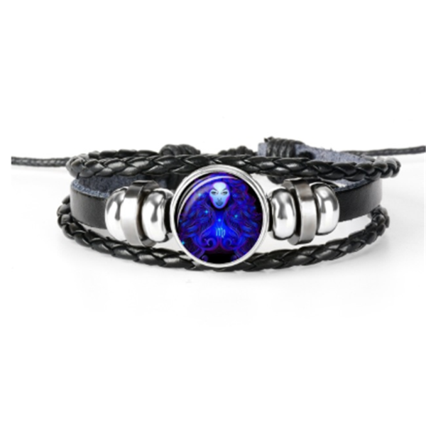 Pulsera de constelación del zodiaco Pulsera de diseño trenzado para hombres, mujeres y niños