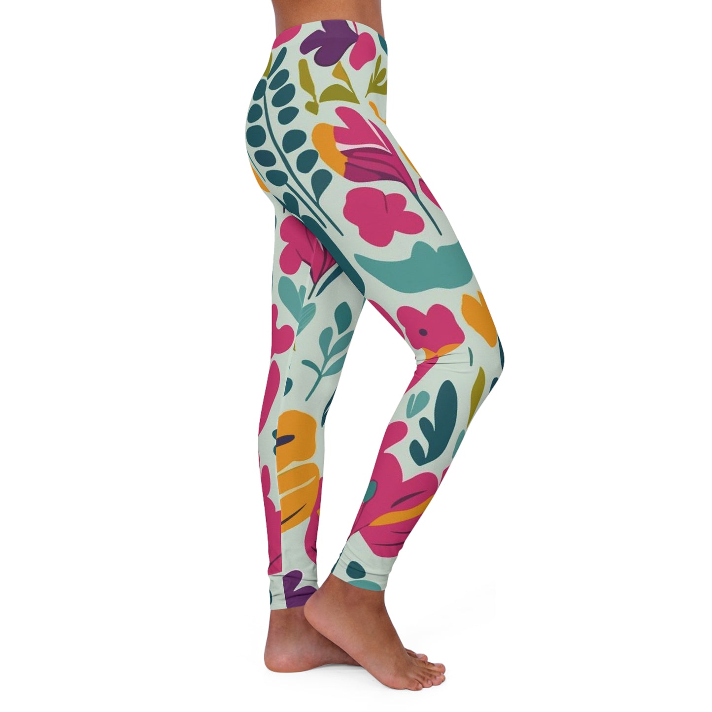 Flores claras - Leggings de spandex para mujer Inovax