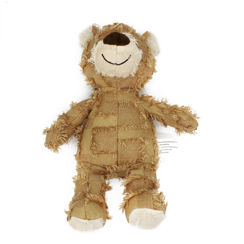 Mignon chien de compagnie chat en peluche grincement son chien jouets ours forme chiens de compagnie résistant aux morsures molaire jouets à mâcher animaux interactifs jouets de formation produits pour animaux de compagnie