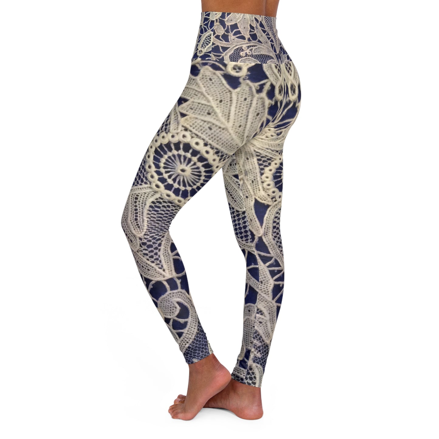 Dorado y azul - Leggings de yoga de cintura alta Inovax