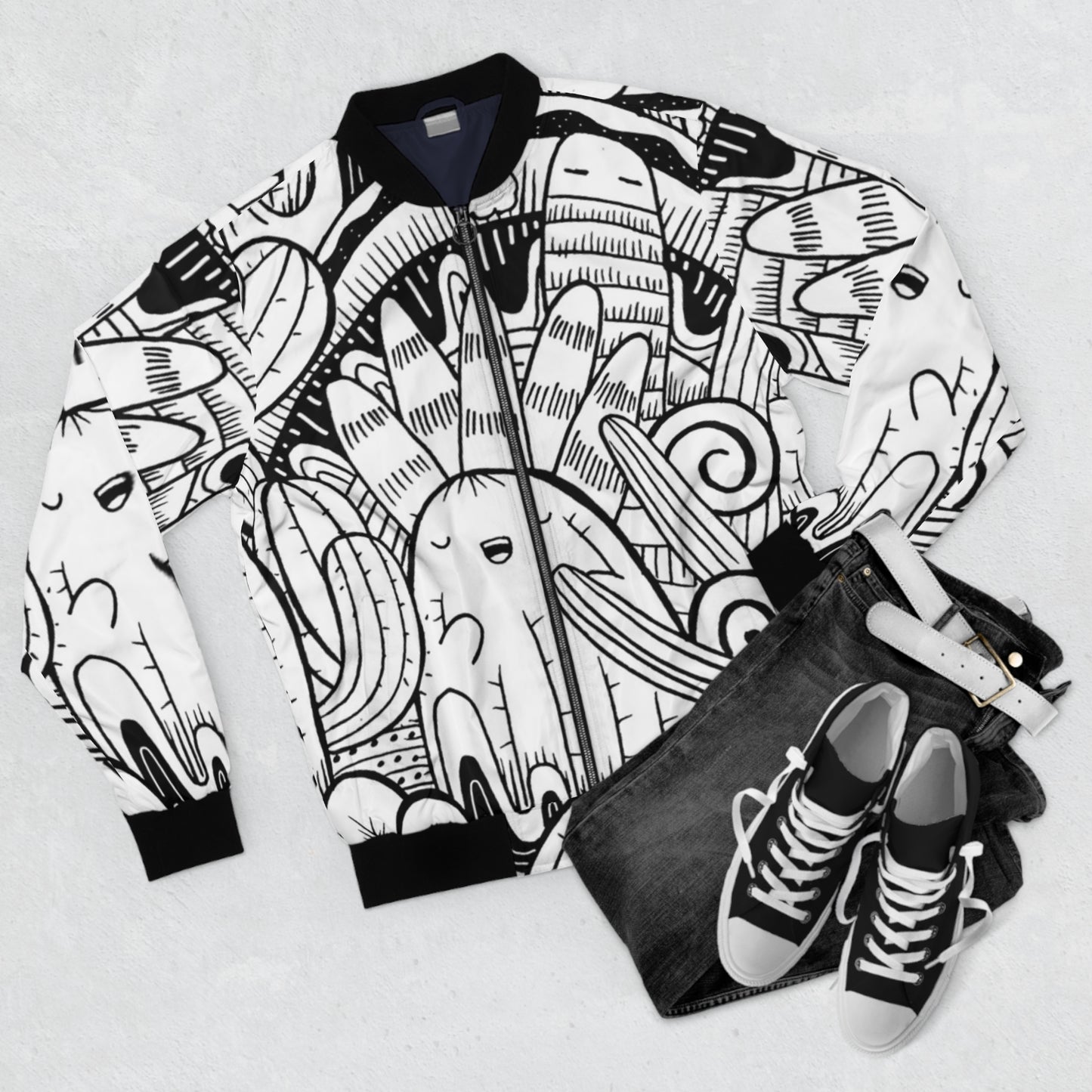 Doodle Cactus - Blouson aviateur Inovax pour hommes