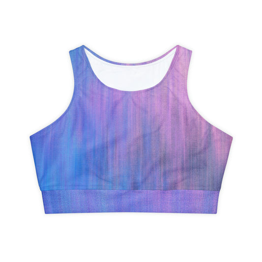 Blue & Purple Metalic - Inovax Padded Sports Bra