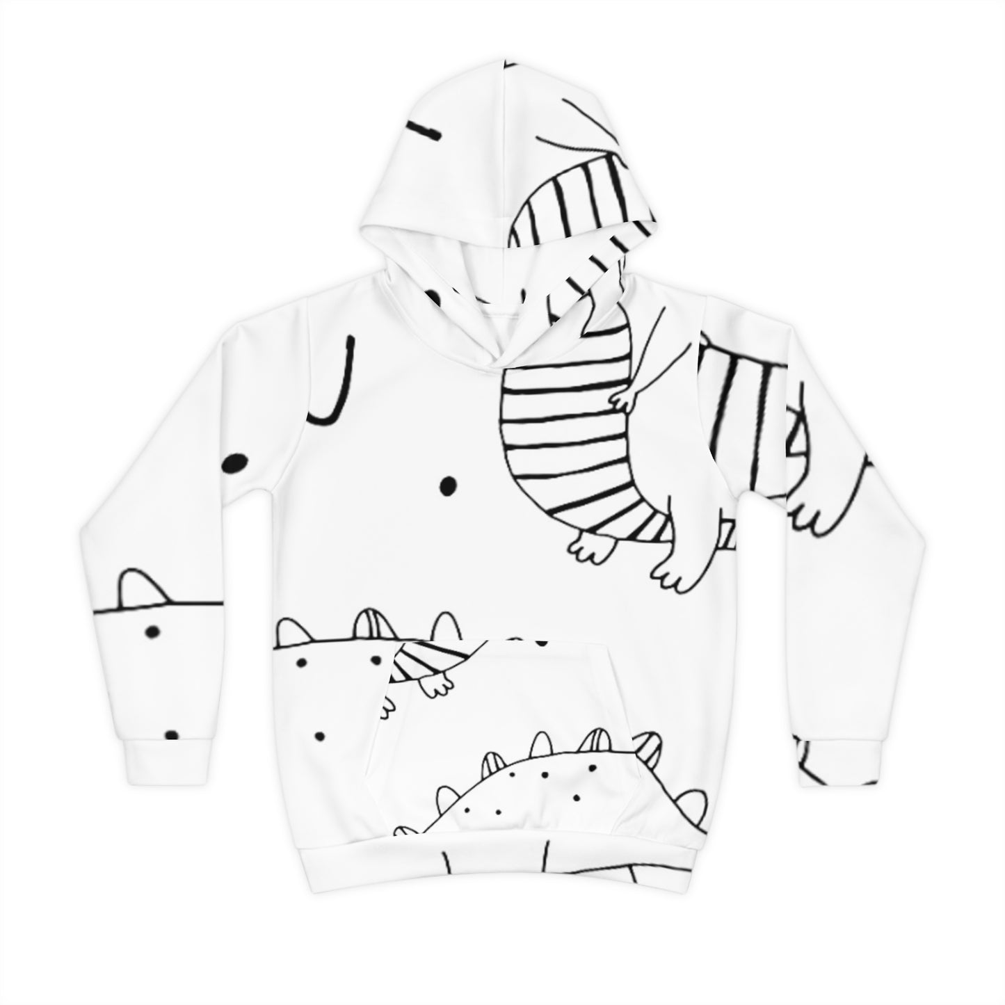 Doodle Dinosours - Sudadera con capucha infantil Inovax