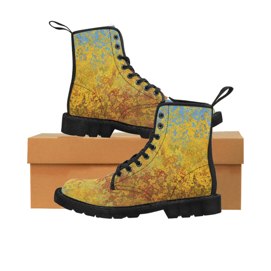 Gold and blue spots - Inovax Woman's Canvas Boots