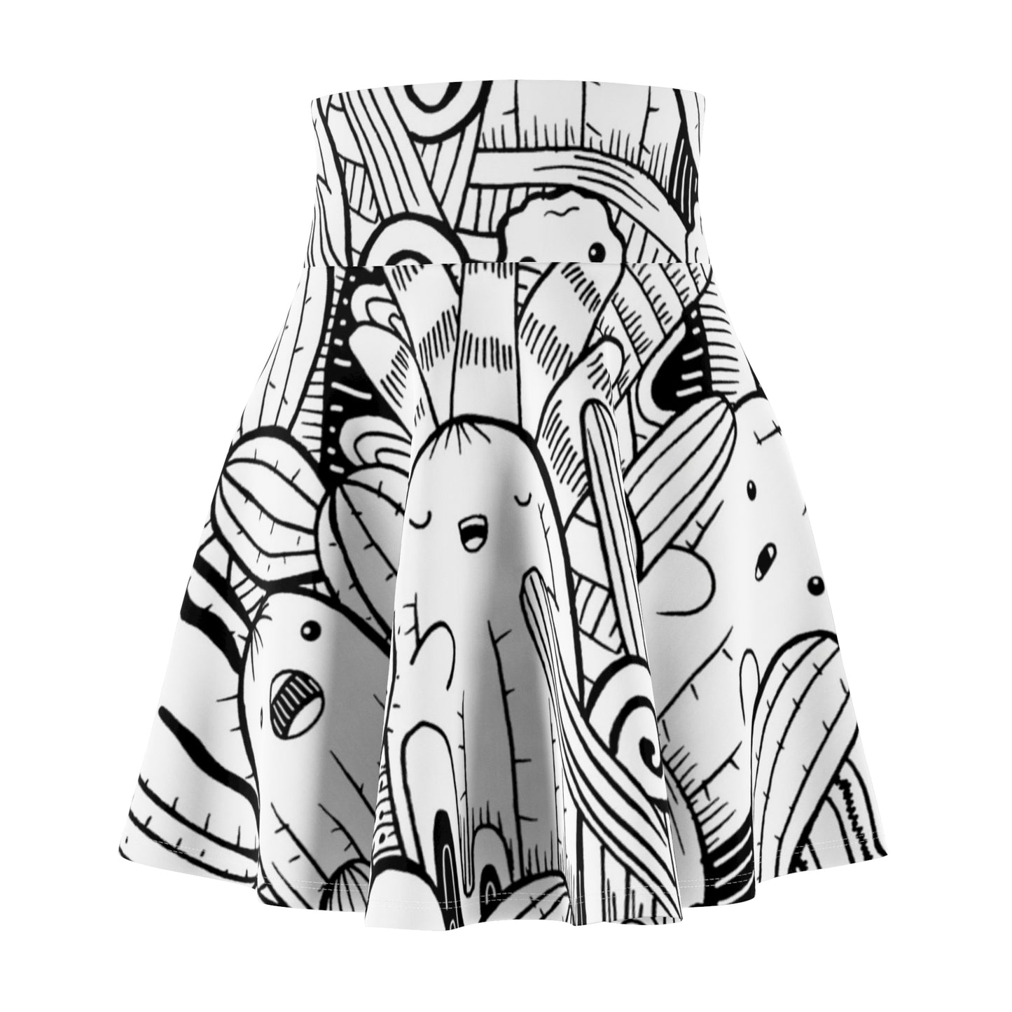 Doodle Cactus - Falda Skater Mujer Inovax