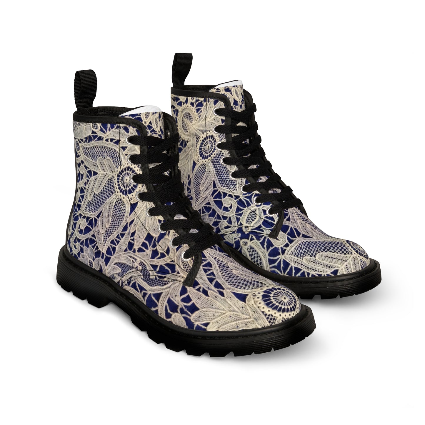 Doré et Bleu - Bottines en Toile pour Femme Inovax