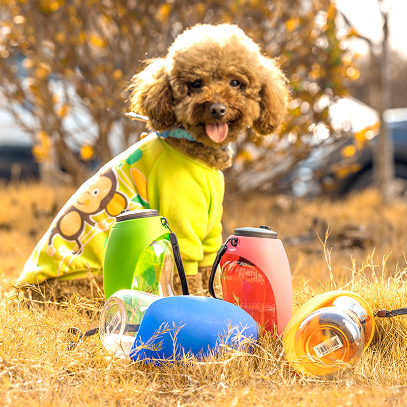 Botella de agua para perros y mascotas, cuencos portátiles para beber, dispensador de agua para alimentación de perros pequeños y grandes, taza de acompañamiento, cuenco para gatos, productos para mascotas